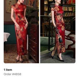 Chic Red Floral Maxi Dress